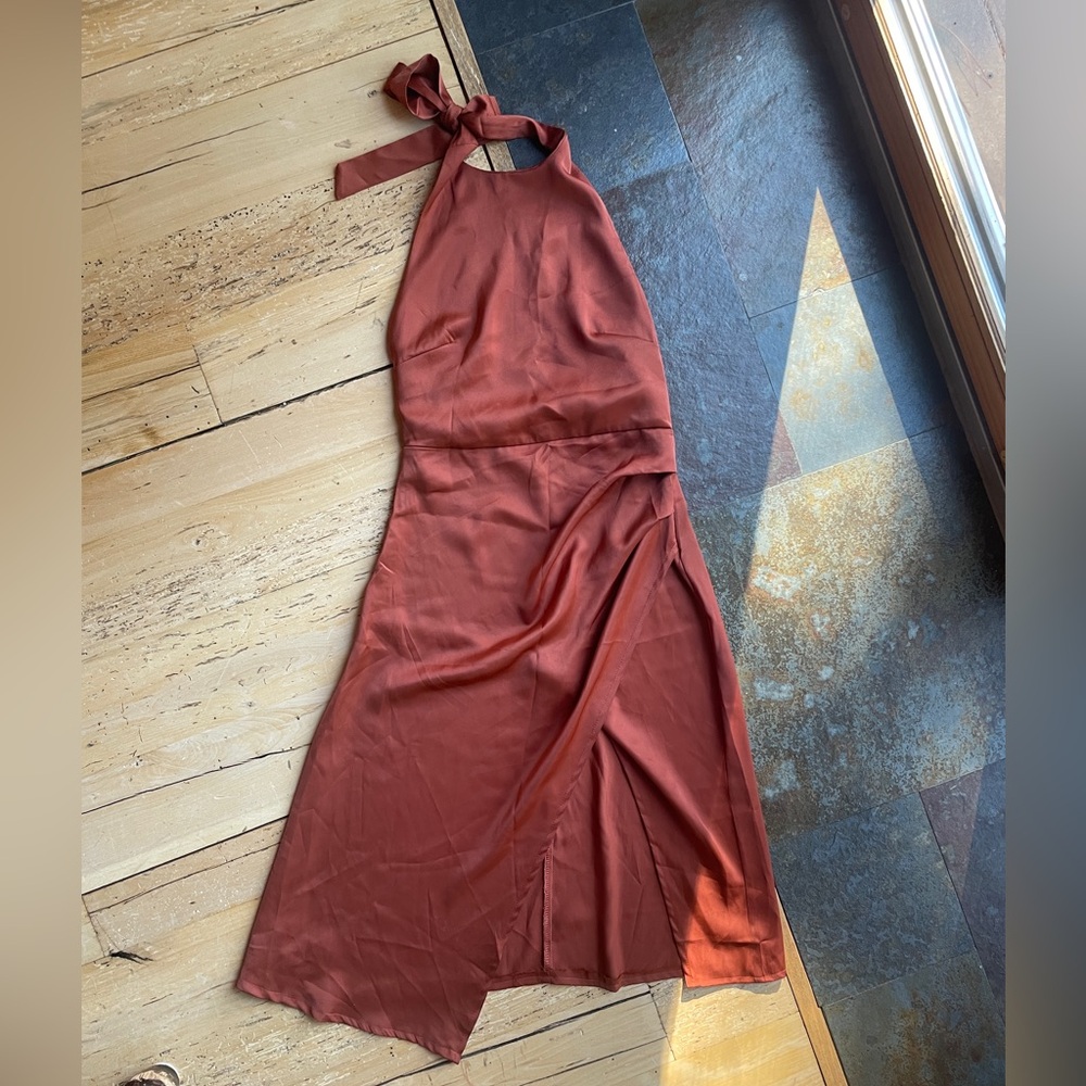 Orange halter dress